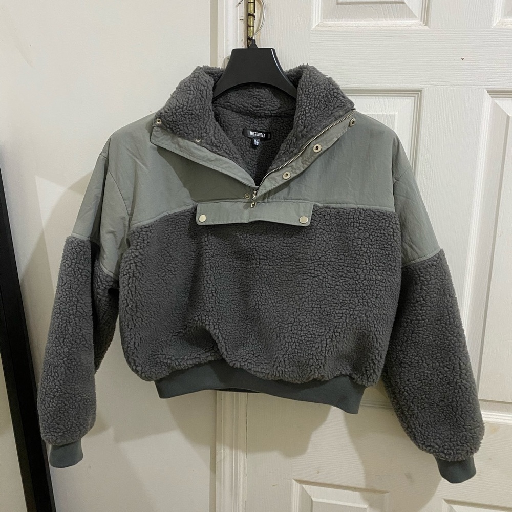 Missguided Oversized Cropped Teddy Jacket